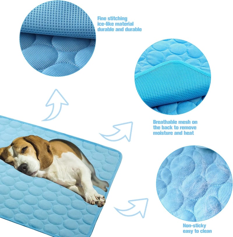 Large Dog Cooling Mat - Breathable Summer Pet Bed, Machine Washable