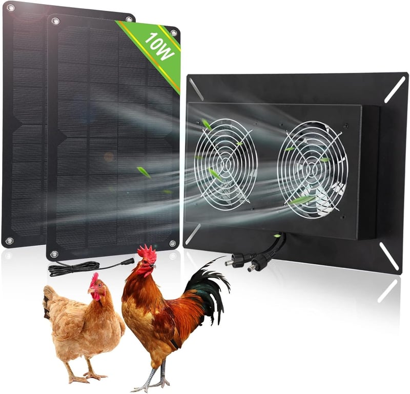 Solar Powered 20W Metal Shell Exhaust Fan Kit for Coops & Sheds