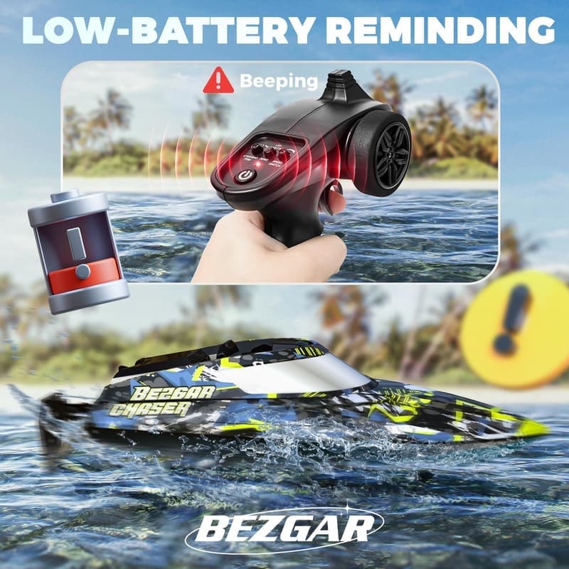 Fast Speed RC Boat for Kids & Adults – 32+ KPH, Portable Case