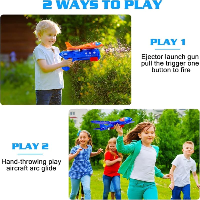 Outdoor Flying Toy: 6 Pack LED Foam Glider Set for Kids
