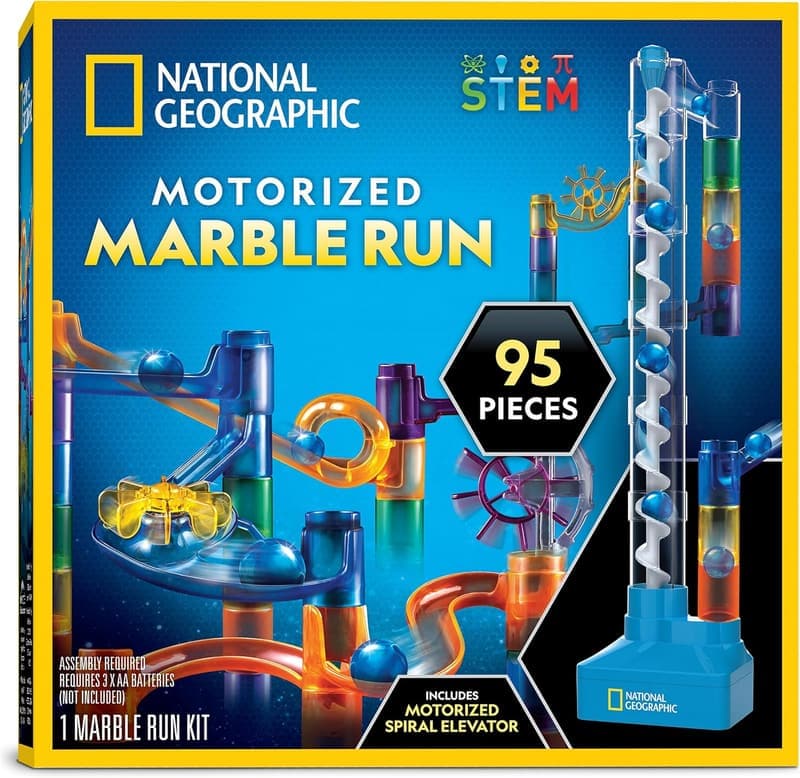 STEM Marble Run Kit with Motorized Elevator - 95 Pieces