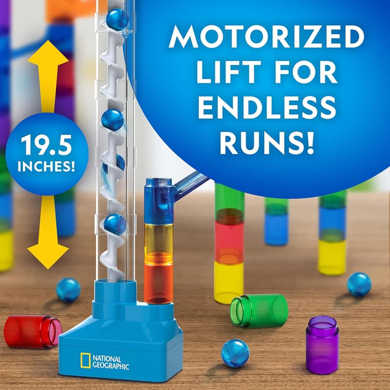 STEM Marble Run Kit with Motorized Elevator - 95 Pieces