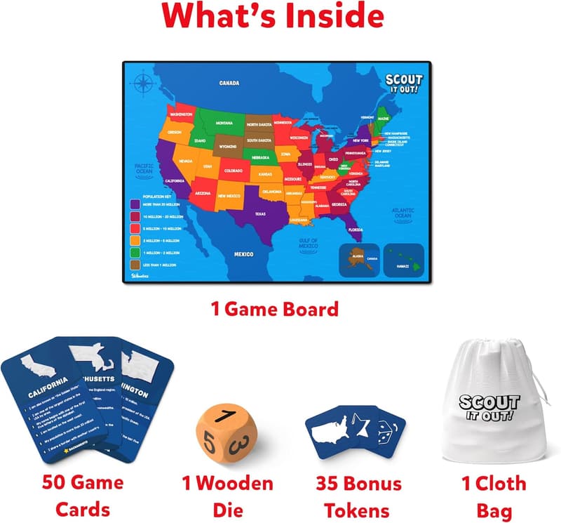 Educational Trivia Game: Skillmatics Scout It Out - 50 States