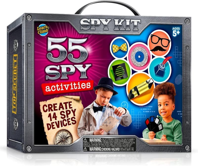 Kids Spy Kit - 15 Missions & 14 Gadgets - Birthday Gift for Boys