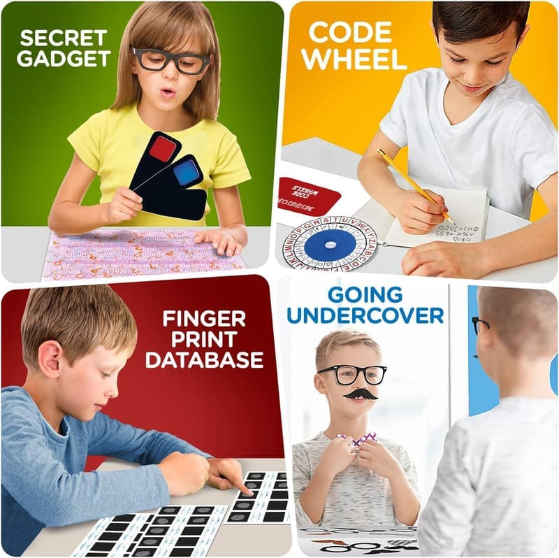 Kids Spy Kit - 15 Missions & 14 Gadgets - Birthday Gift for Boys