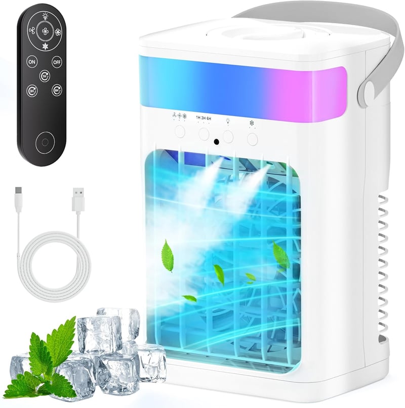 4-in-1 Portable Air Conditioner & Humidifier with Remote