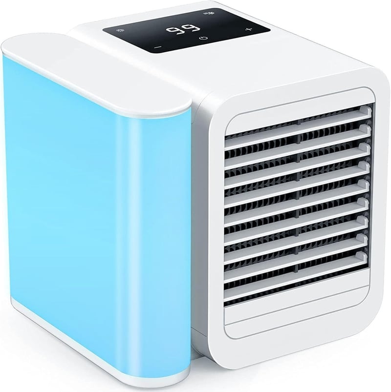 Mini Portable Air Conditioner Fan – 7-Color USB Desktop Cooler