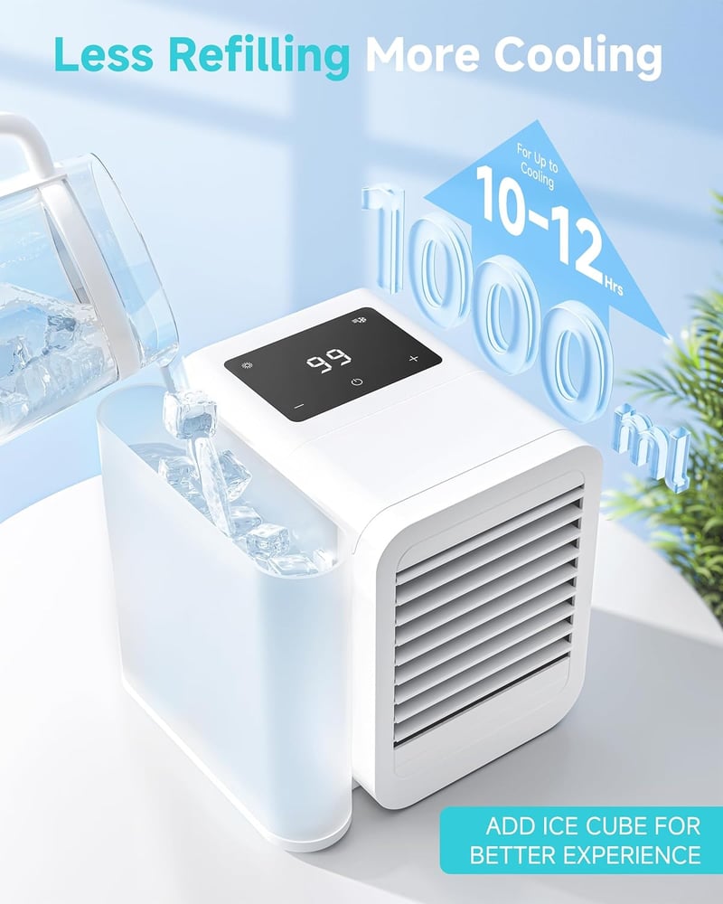 Mini Portable Air Conditioner Fan – 7-Color USB Desktop Cooler