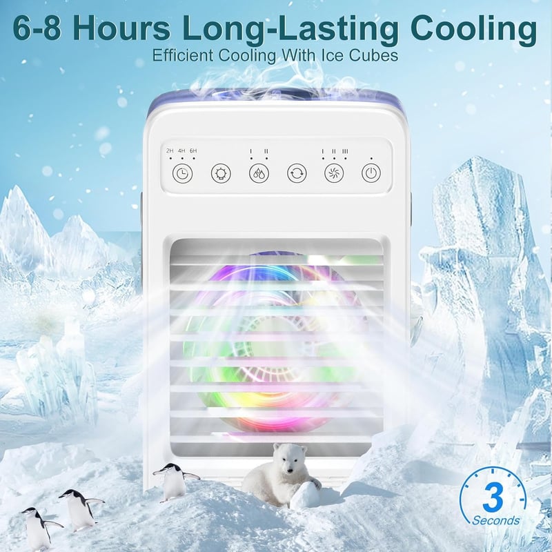 4-in-1 Portable Evaporative Air Cooler with Oscillation