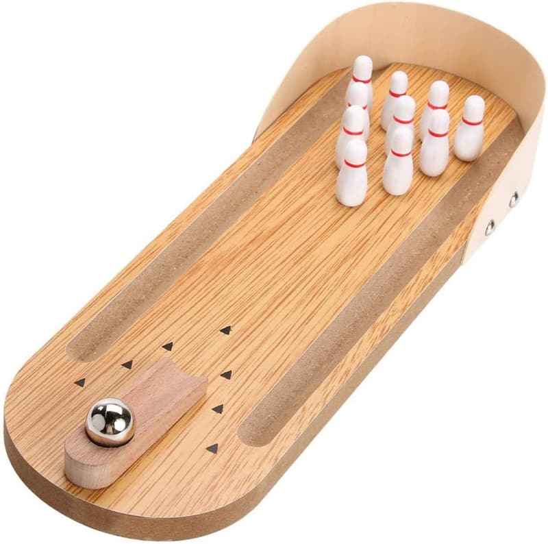Mini Bowling Game Set - Tabletop Arcade Stress Relief Toy