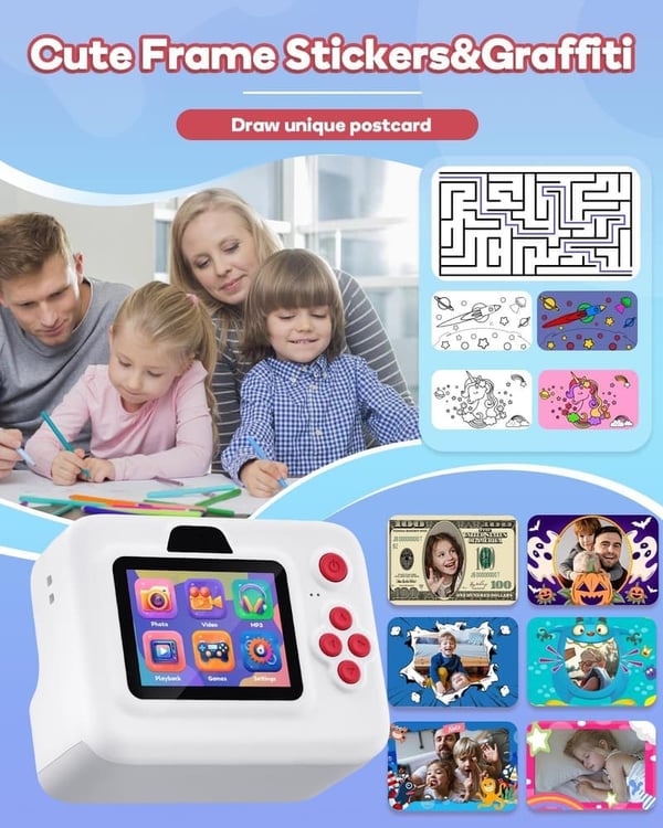 Kids Instant Print Camera with 2.4
