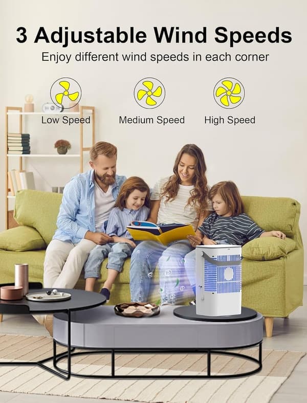 Portable Air Conditioner - Mini Evaporative Cooler with Timer