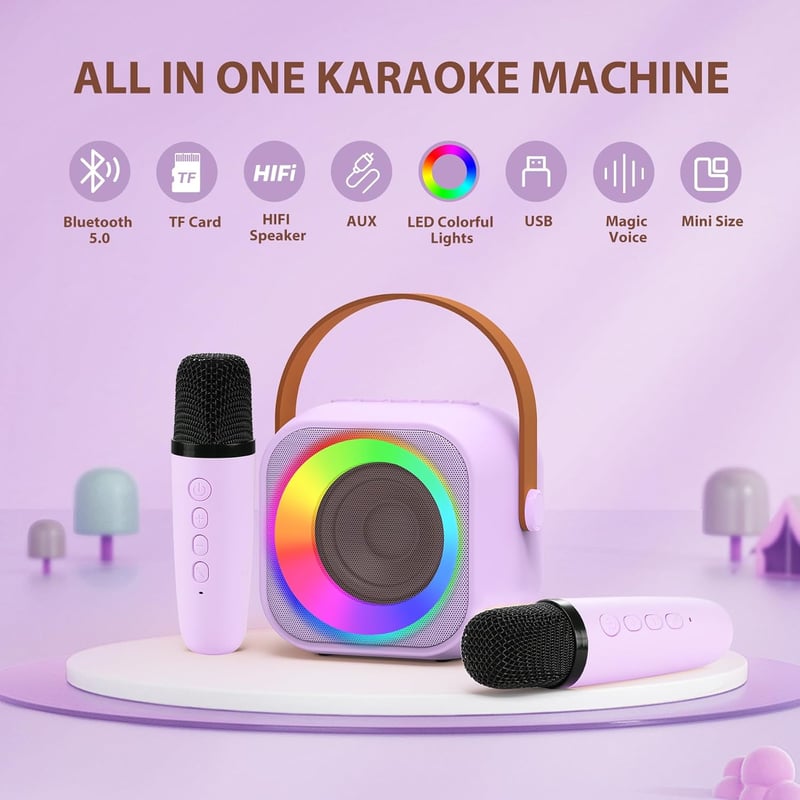 Kids' Karaoke Machine - Fun Gift for Ages 3-12, Purple