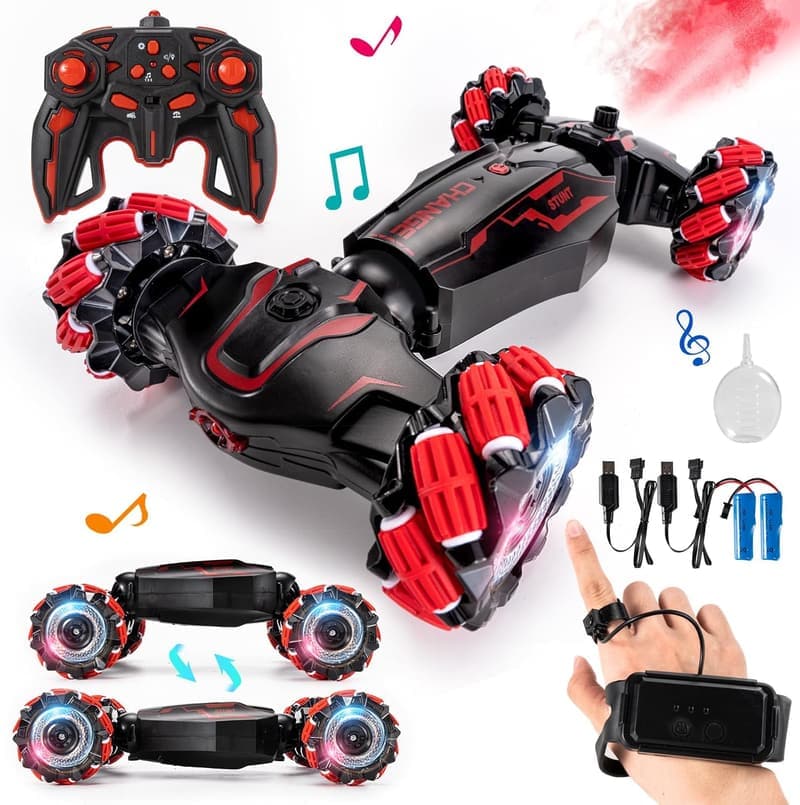 Gesture-Controlled 4WD Stunt Car with Lights & Music - Birthday Gift