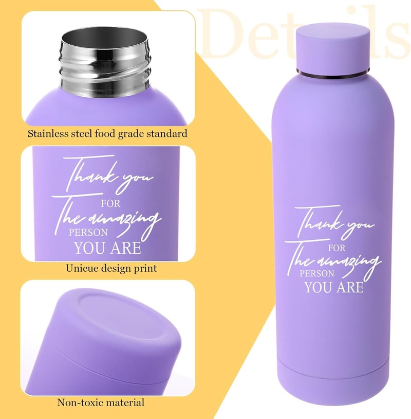 Employee Appreciation Gifts: 10 Pcs Inspirational Water Bottles, 17 oz Stainless Steel