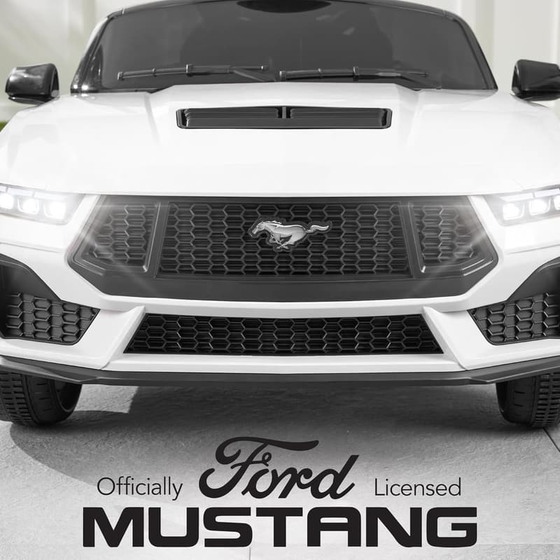 12V Electric Ride-On Ford Mustang for Kids with Parent Control - White