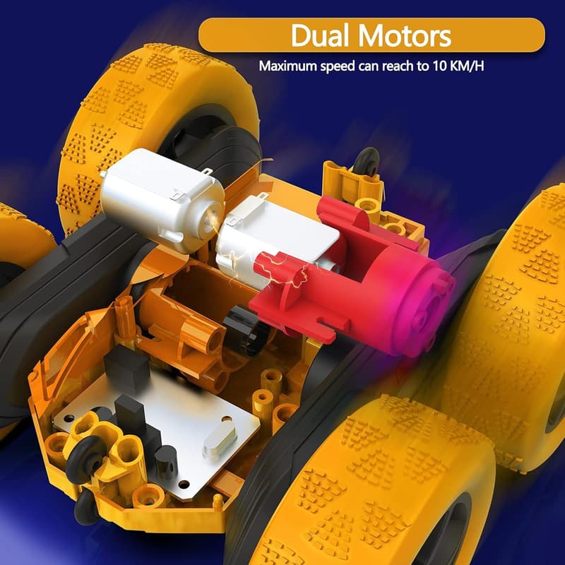 Remote Control Car 4WD Stunt Racer with LED Headlights