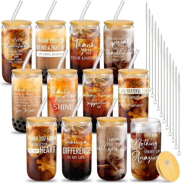 Employee Appreciation Gifts: 16 oz Can Shaped Glass Set