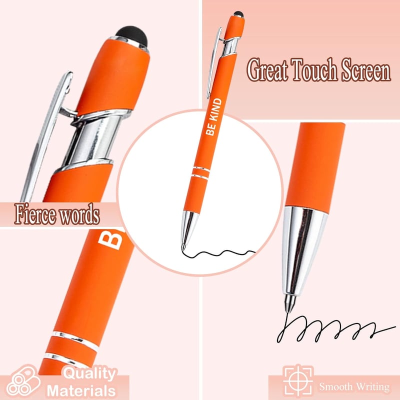 Inspirational Stylus Ballpoint Pens Set for Office (12 Colors)