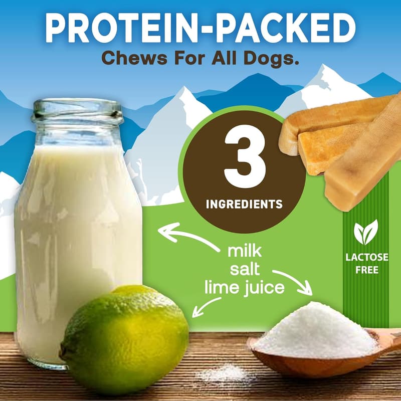 Healthy Gold Yak Cheese Dog Chews - 4 Small, High Protein Treats