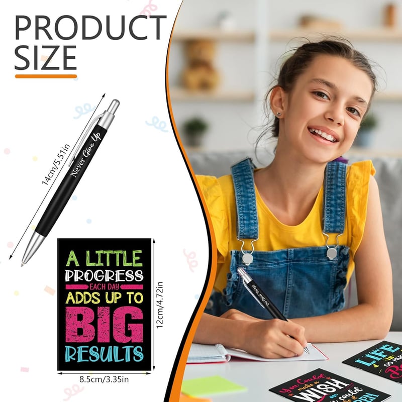 Motivational Gift Set: 72 Pens & Notepads for Teachers & Coworkers