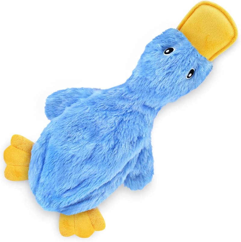 Plush No Stuffing Duck Dog Toy for All Breeds - Blue