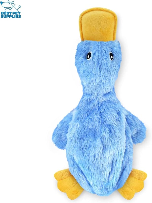 Plush No Stuffing Duck Dog Toy for All Breeds - Blue