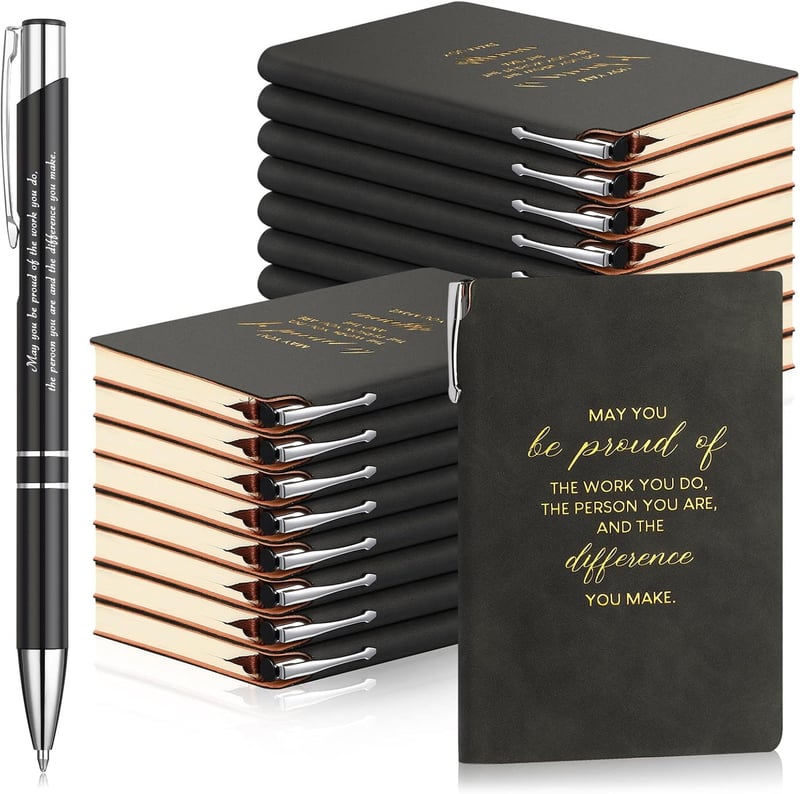 Employee Appreciation Gift Set - 40 Inspirational Notebooks & Pens