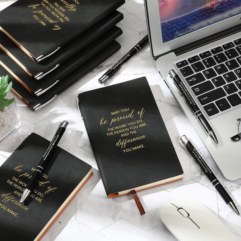Employee Appreciation Gift Set - 40 Inspirational Notebooks & Pens