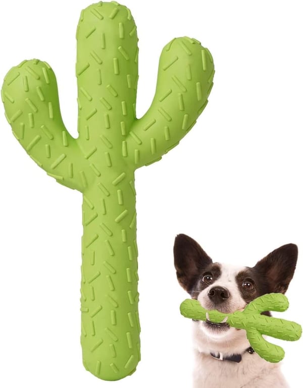 Durable Rubber Cactus Dog Chew Toys for Aggressive Chewers