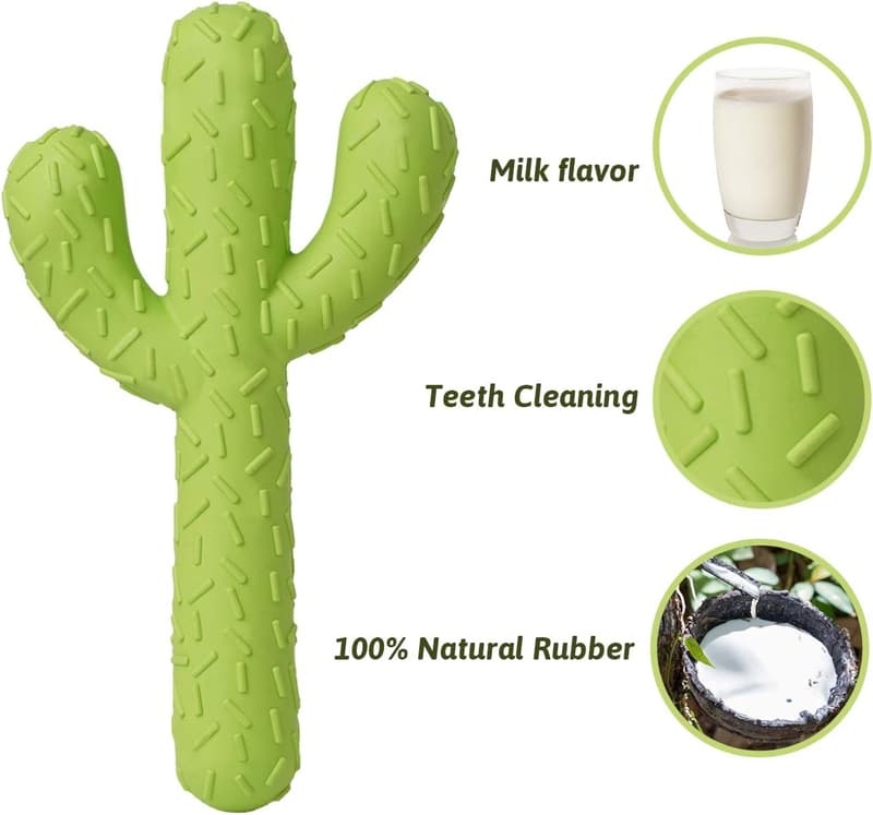 Durable Rubber Cactus Dog Chew Toys for Aggressive Chewers
