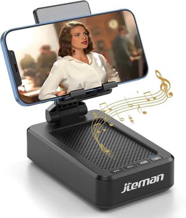 Bluetooth Speaker and Phone Stand with Anti-Slip Base