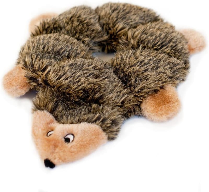 Hedgehog Unstuffed Plush Dog Toy - Squeaky for All Sizes