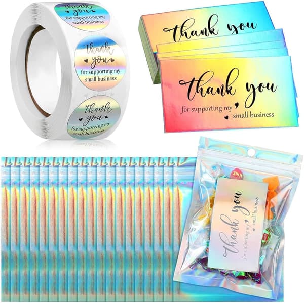 Thank You Card and Sticker Set for Small Business Owners