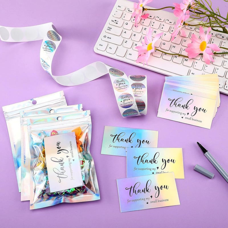 Thank You Card and Sticker Set for Small Business Owners