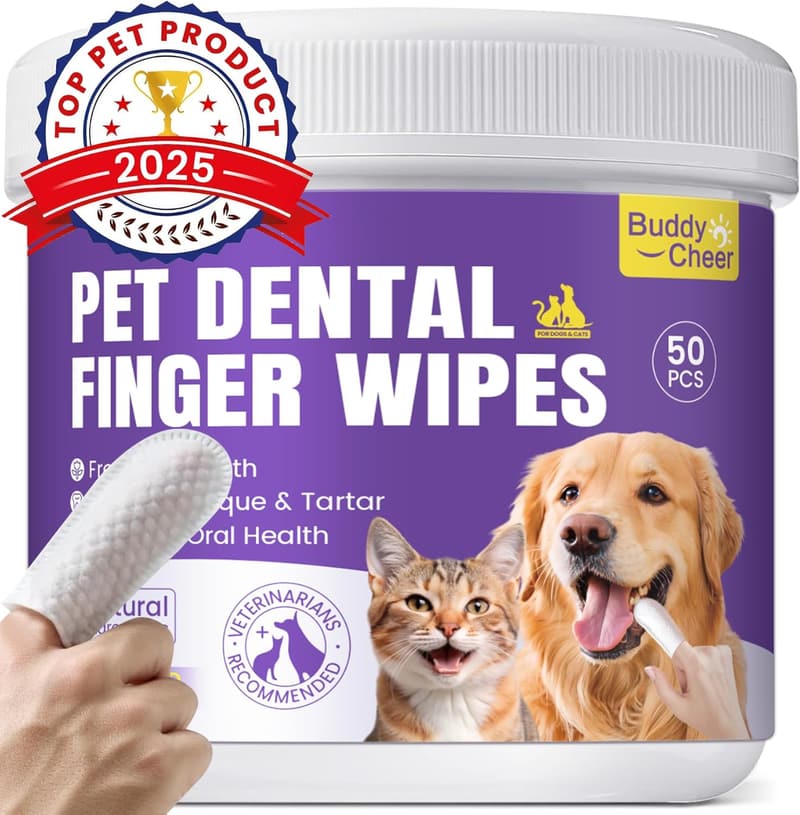 Dog Dental Care Wipes & Toothbrush Kit - 50 Count