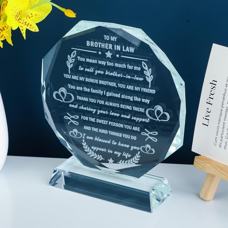 Unique Crystal Keepsake for Brother-in-Law's Birthday
