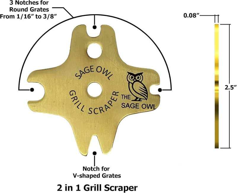 BBQ Grill Scraper – Bristle-Free Brass Cleaner for Dad