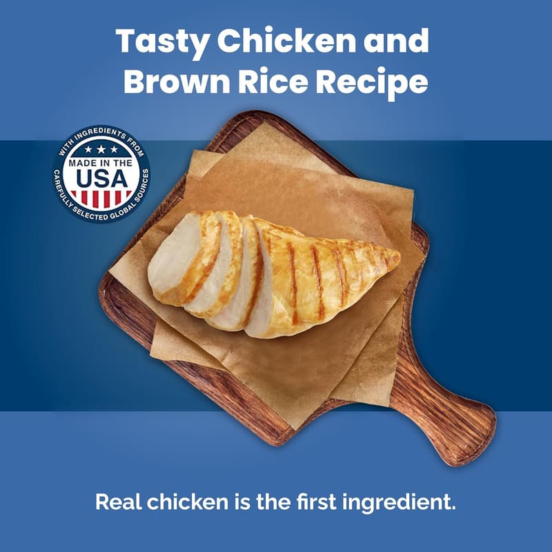 Senior Dry Dog Food - Chicken & Brown Rice Recipe, Natural Ingredients, 5 lb