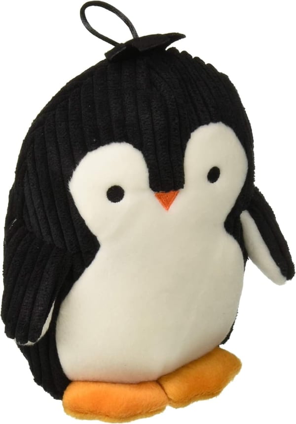 Silent Squeak Plush Dog Toy – Black/White, Medium