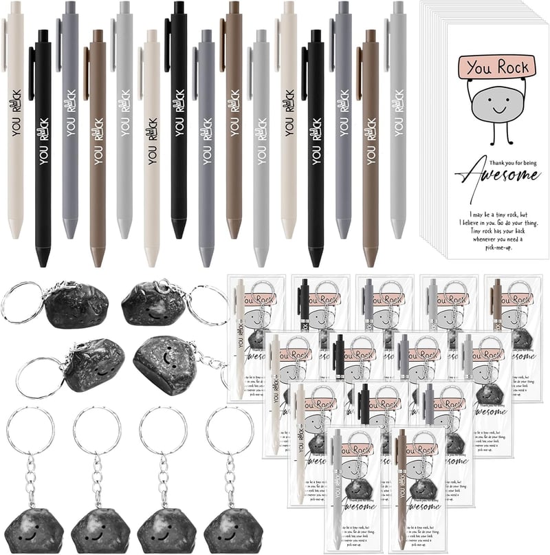 Motivational Graduation Gift Set: You Rock Pens, Keychains, Cards