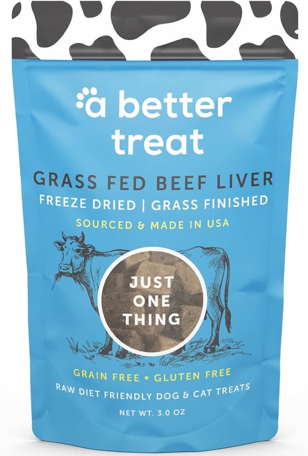 Freeze-Dried 100% Grass-Fed Beef Liver Dog Treats - Natural & Grain-Free