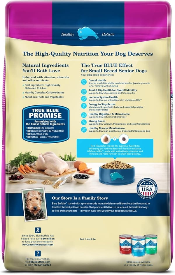 Senior Small Breed Dog Food - Chicken & Brown Rice, 5 lbs