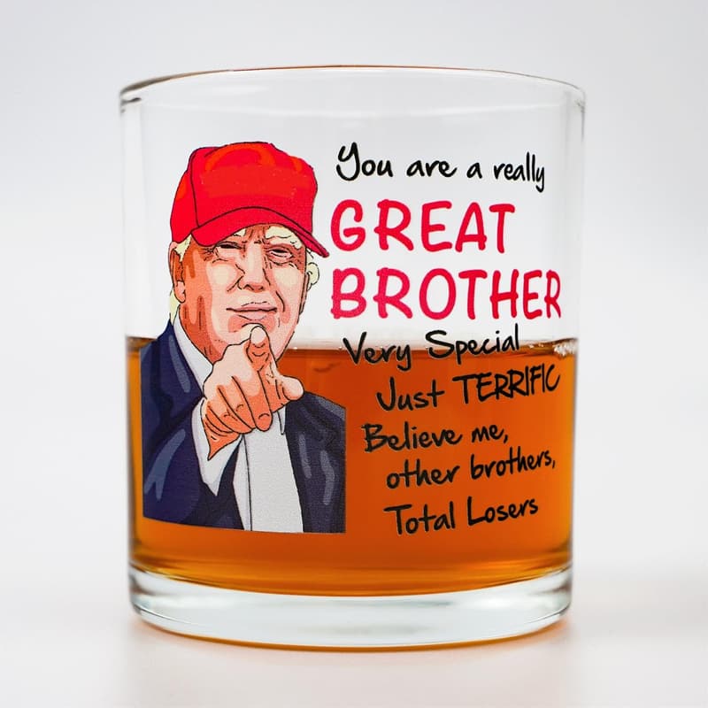 Funny Brother Rock Glass - Unique Gift for Birthdays & Father's Day
