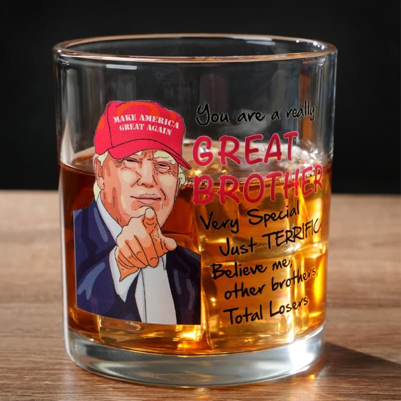 Funny Brother Rock Glass - Unique Gift for Birthdays & Father's Day