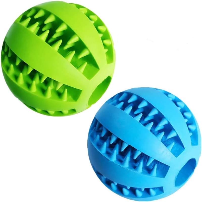 Interactive Dog Treat Toy Ball Set - 2-Pack (Green & Blue)