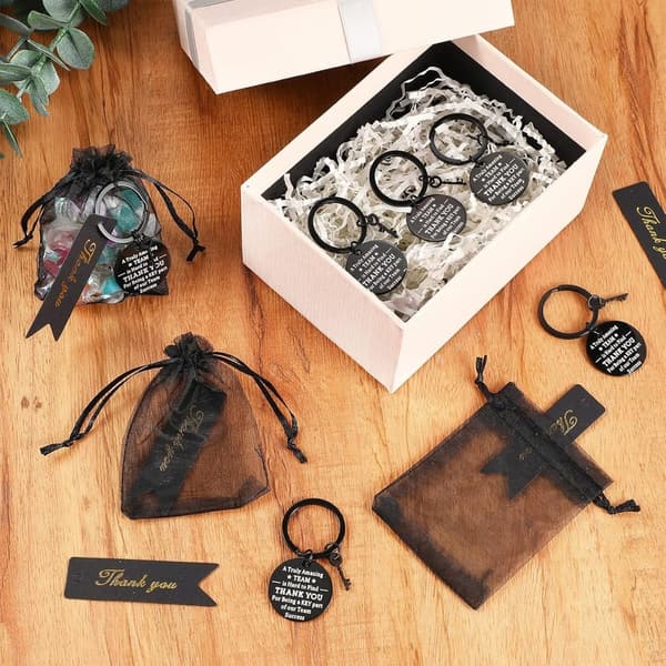 Employee Appreciation Keychain Gift Set with Thank You Cards