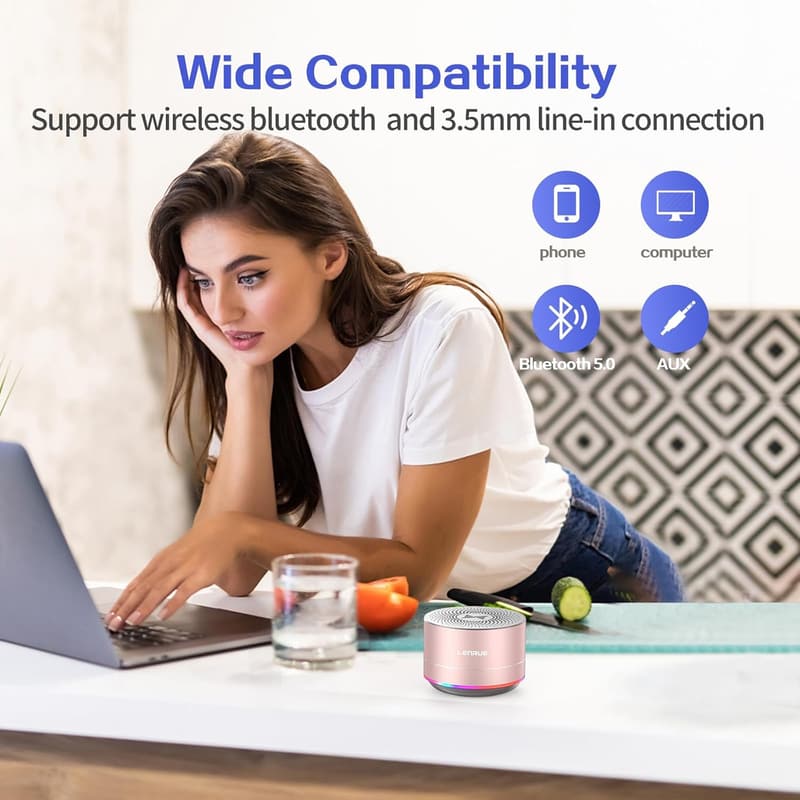 Portable Wireless Bluetooth Speaker with Lights - Gifts for Women