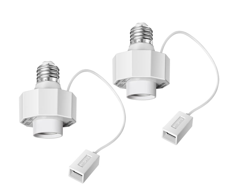 USB Light Socket Adapter for Smart Bulbs (2-Pack)