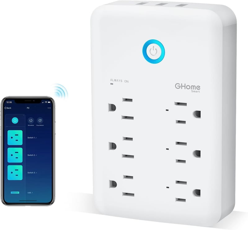 Smart Plug Outlet Extender with USB Charging, 3 Outlets, Works with Alexa